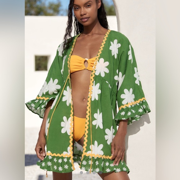 Anthropologie Other - Anthropologie Green Floral Swim Coverup